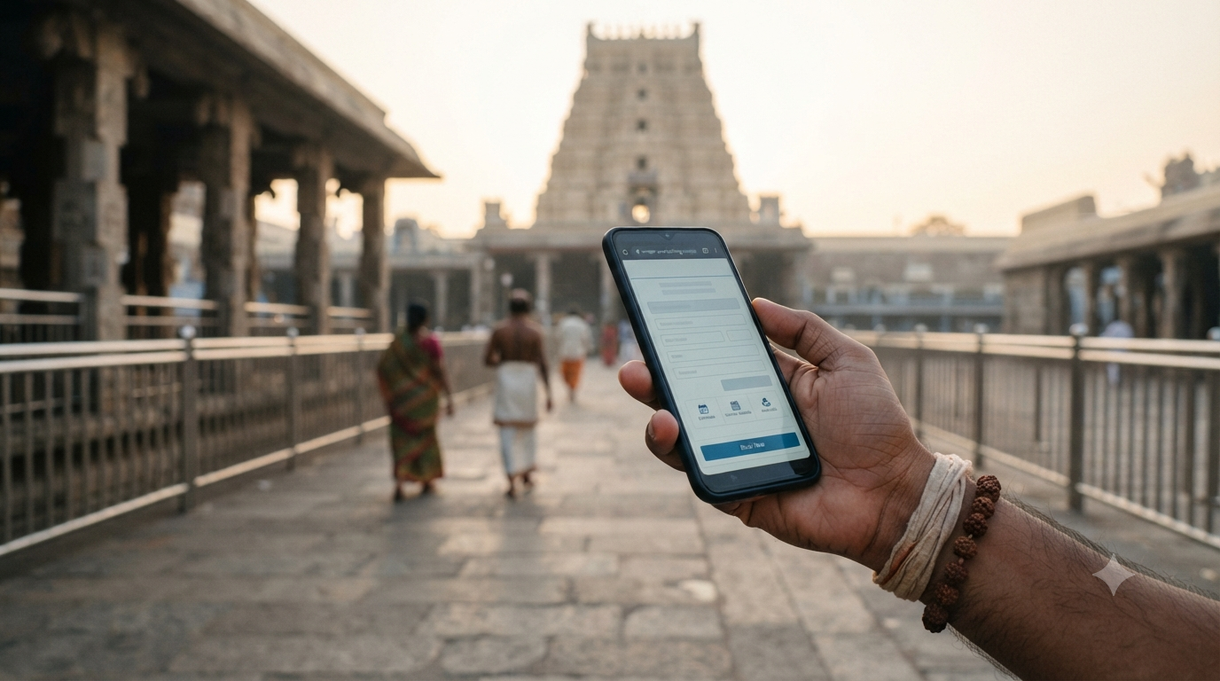 Annavaram Vratham online booking shown on an official temple service portal