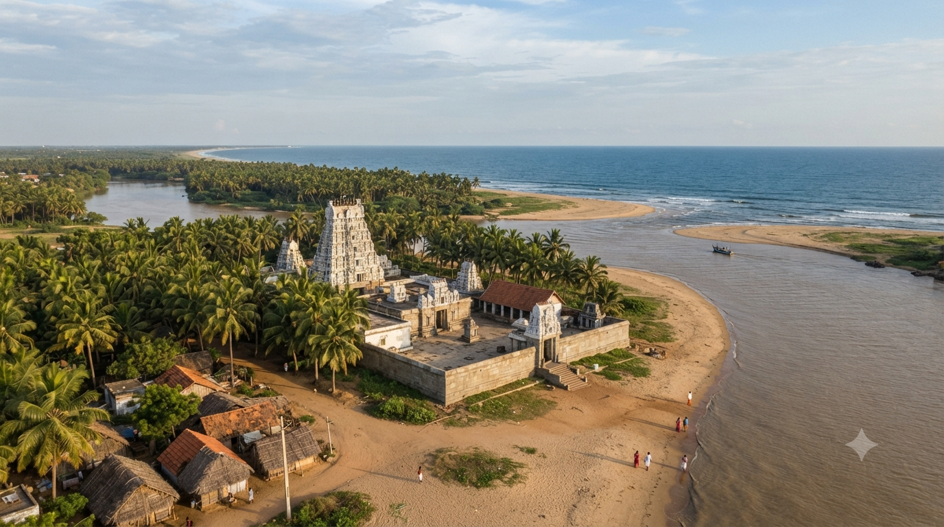 Antarvedi darshan timings guide: Lakshmi Narasimha shrine near the Godavari–Bay of Bengal sangamam
