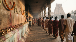 Hanuman Jayanthi celebrated twice across India: devotees queue at an Anjaneya temple on a festival morning