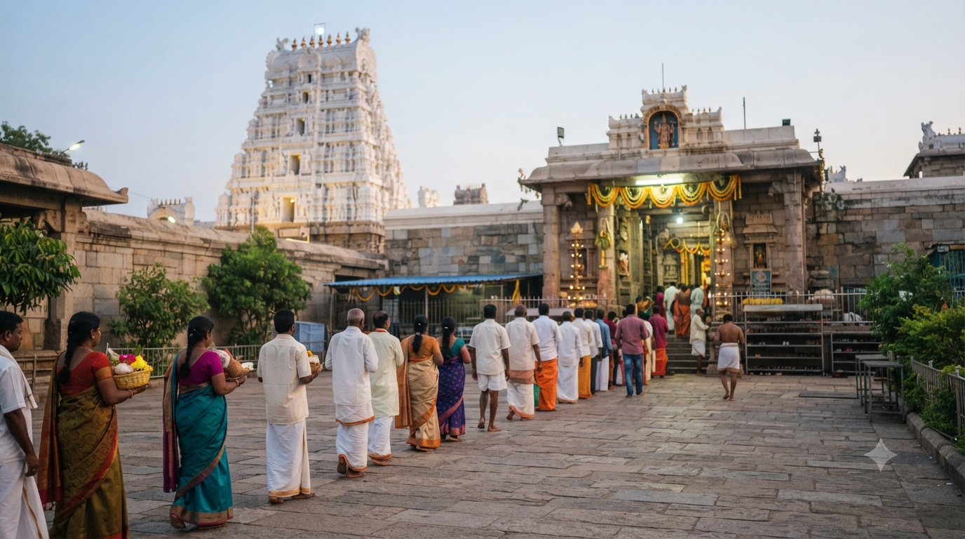 Karvetinagaram Temple Timings with pilgrims arriving for Sri Venugopala Swamy darshan