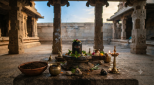 Pancha Bhootha Lingas represented through five elements and Shiva Panchayatana