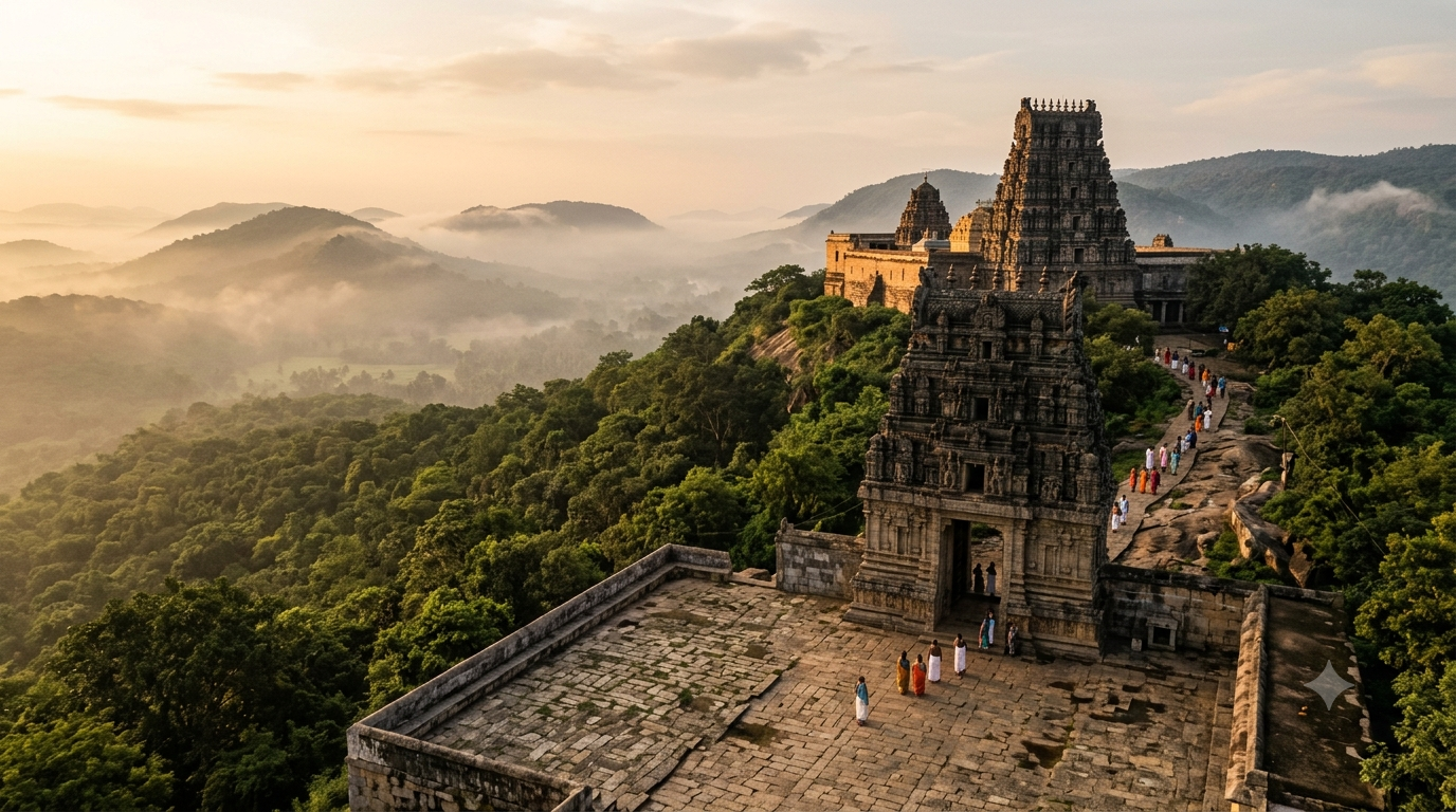 Simhachalam Temple Darshan Timings – hilltop stone temple near Visakhapatnam with morning darshan queue
