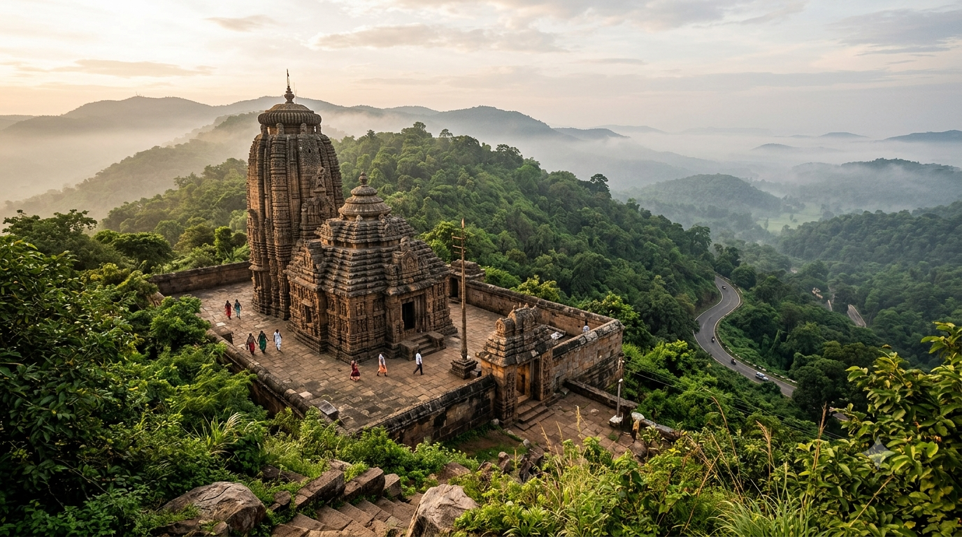 Sri Varaha Narasimha temple on the forested Simhachalam hill near Visakhapatnam