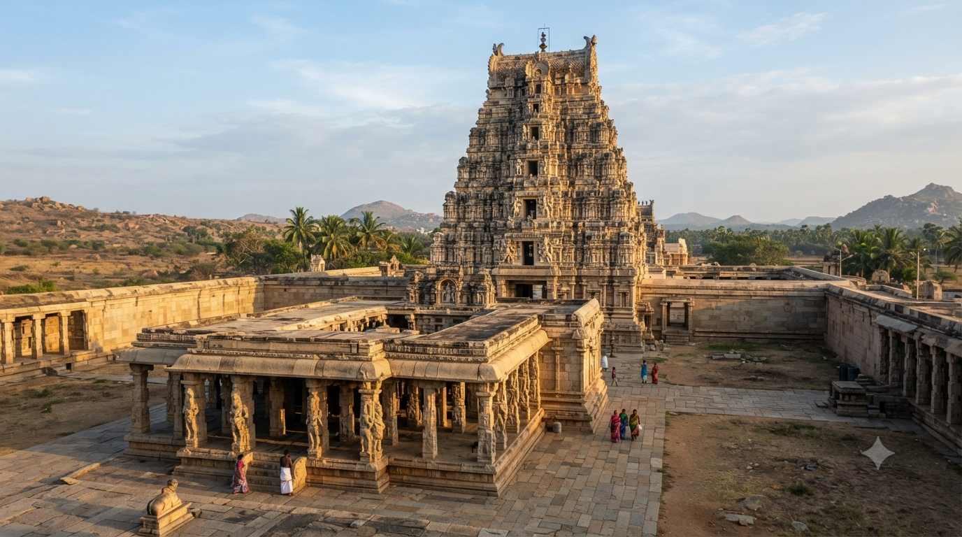 Vontimitta Temple Seetha Rama Kodandarama Swamy stone gopuram and courtyard, Kadapa