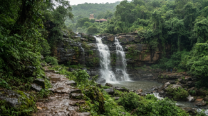 Waterfalls near Tirupati in a green Eastern Ghats forest landscape