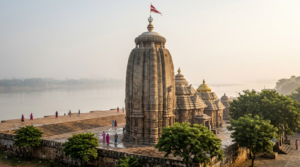 Lord Krishna heart story: Puri Jagannath temple tower above neem trees at dawn
