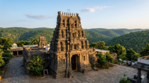 Srisailam free darshan booking guide showing Mallikarjuna Swamy temple gopuram entrance