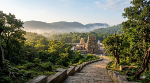 Anantha Padmanabha Swamy Temple surrounded by forest in Ananthagiri Hills, Vikarabad, Telangana