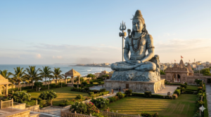 Nageshwar Jyotirlinga temple giant seated Shiva statue near Dwarka, Gujarat