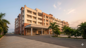 Vishnu Nivasam booking complex exterior opposite Tirupati Railway Station, a TTD pilgrim guest house