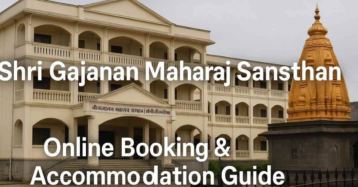 Shri Gajanan Maharaj Sansthan building with golden temple dome in Trimbakeshwar