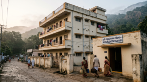 Chinna Jeeyar Mutt rooms: pilgrim guest-house block near the Tirumala temple in South India