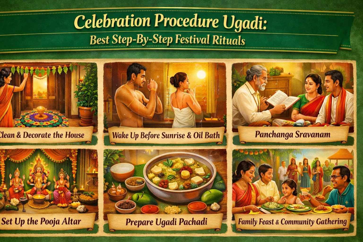 Celebration Procedure Ugadi family puja and pachadi