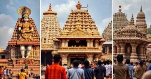 Famous Hanuman temples in South India – collage of sacred Hanuman shrines