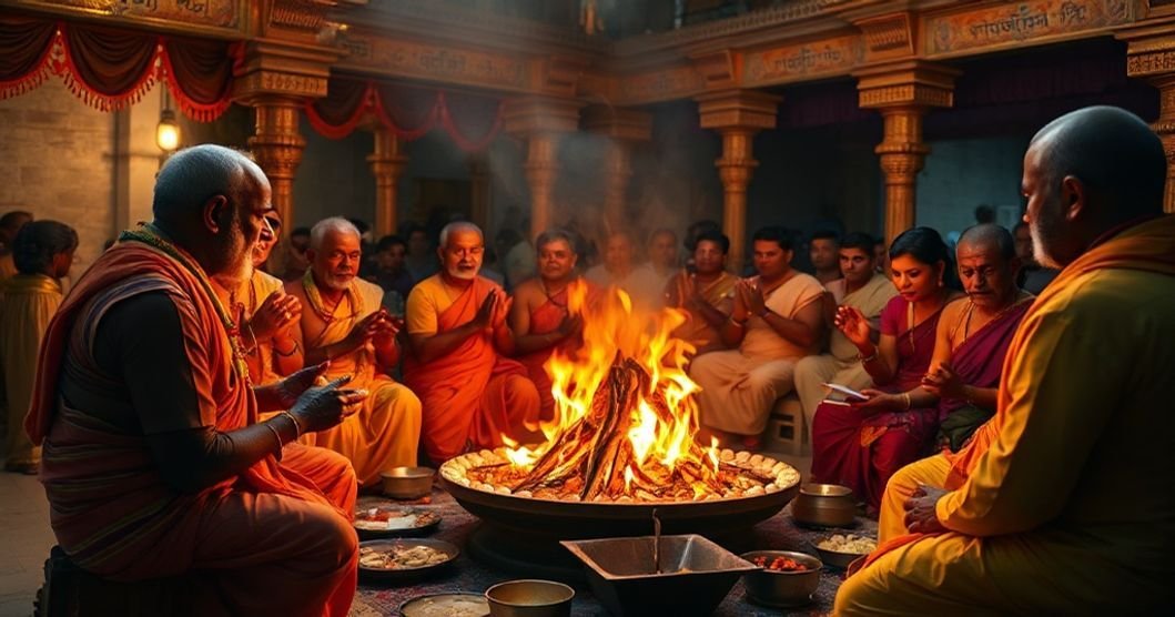 Significance and Procedure of Chandi Homam fire ritual with priests and offerings