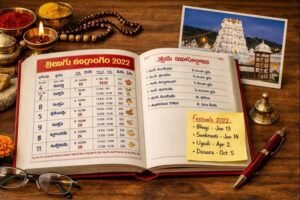 Telugu Panchangam 2022 detailed calendar and festival dates