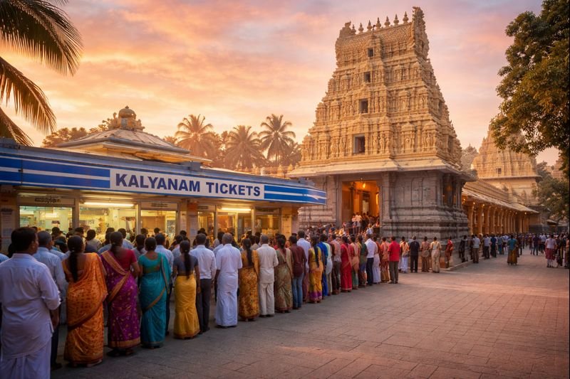 Dwaraka Tirumala Kalyanam Tickets with temple background