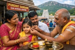 Ear Piercing Tirumala Online ritual at Purohit Sangam Tirumala