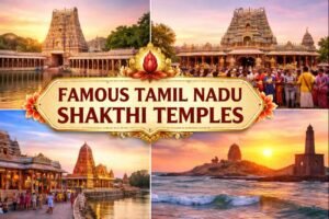 Famous Tamil Nadu Shakthi Temples pilgrimage collage