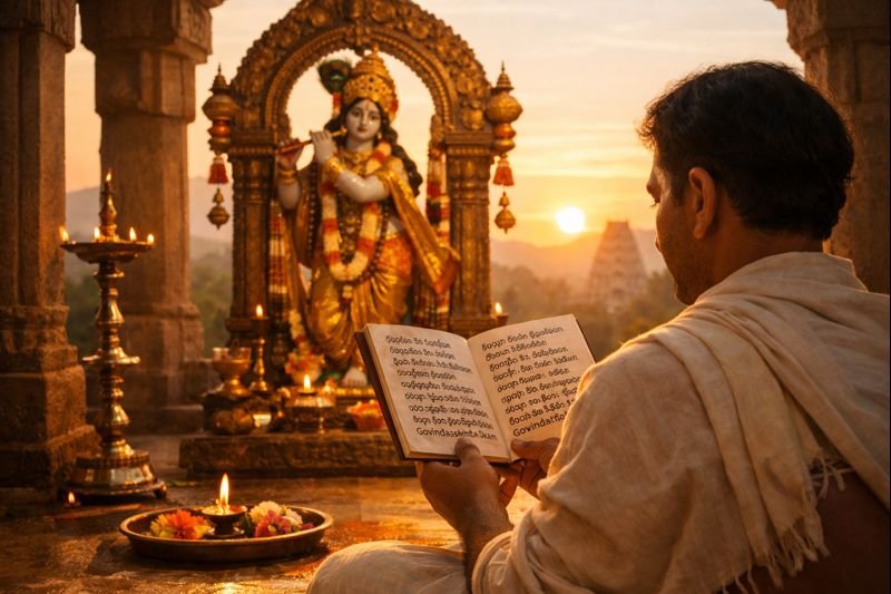 Govindaashtakam In Telugu Lyrics devotional reading