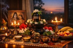How to perform pradosha pooja at home with altar setup and offerings