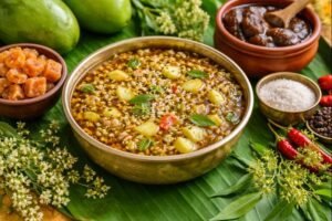 Importance of Ugadi Pachadi with ingredients representing six life flavours