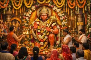 Is Hanuman Jayanti Always On Tuesday explanation with Lord Hanuman festival scene