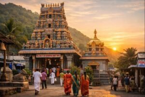 Kothapet Subramanya Swamy Temple in Vijayawada timings and entrance travel view.