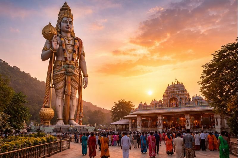 Paritala Anjaneya Temple Darshan Timings and statue view
