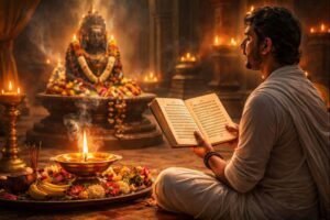 Shiva Tandav Stotram In Telugu Lyrics devotional scene