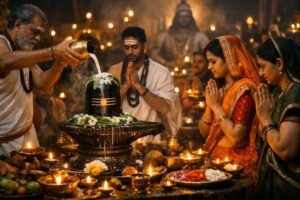 Significance Masa Shivaratri Pooja rituals at a temple