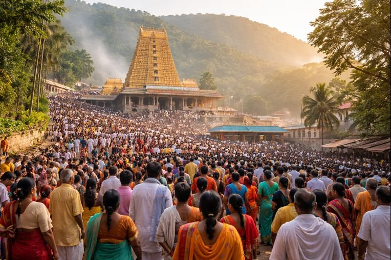 Simhachalam Chandanotsavam 2022 Date festival at Simhachalam Temple crowd.