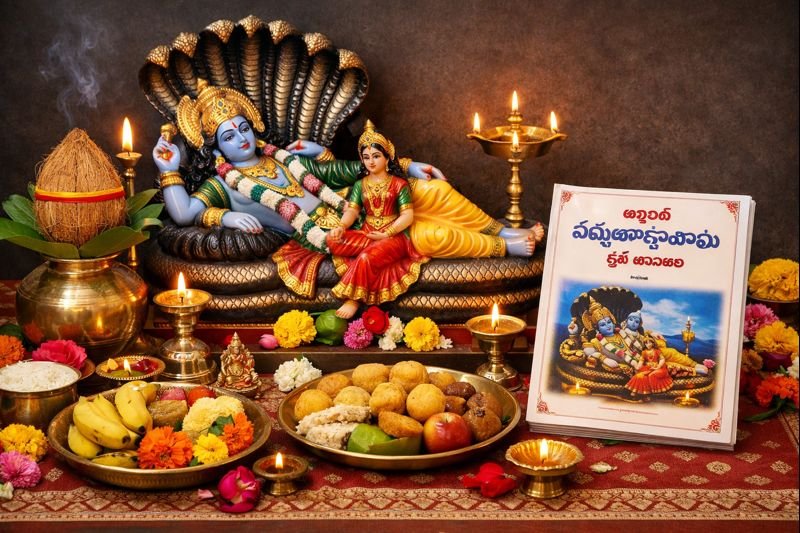 Sri Anantha Padmanabha Swamy Vratham Telugu PDF Download devotional setup