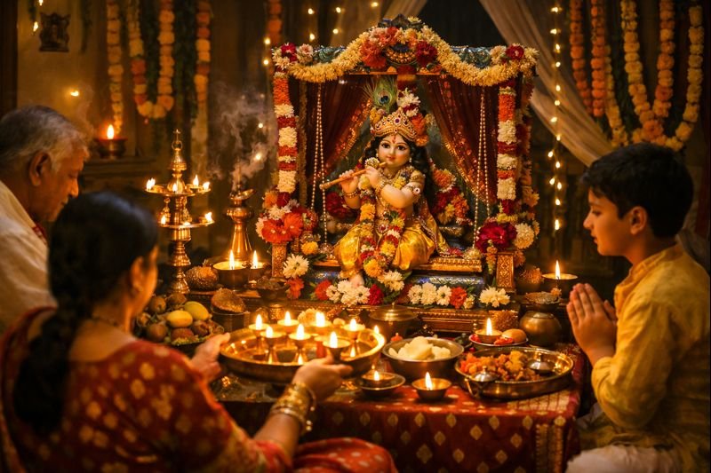 Sri Krishna Janmashtami 2021 Date And Puja Vidhanam traditional midnight puja
