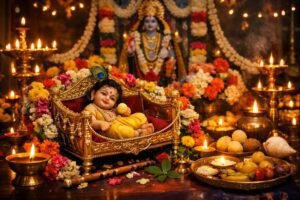 Sri Krishnashtami Pooja Procedure devotional temple scene