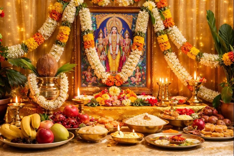 Satya Narayana Vratam dates 2021 calendar and puja setup.
