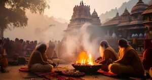 Srisailam Temple Mruthyunjaya Homam ritual at sacred temple.