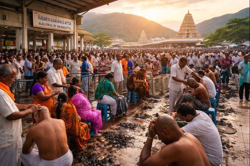 tirumala kalyanakatta hair offering places and timings pilgrimage at Tirumala Kalyanakatta.