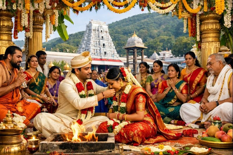 Tirumala Tirupati Marriage Online booking ceremony at temple mandapam