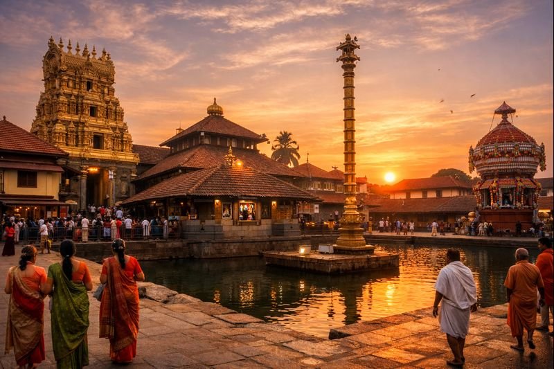 Udupi Sri Krishna Temple travel guide and temple exterior