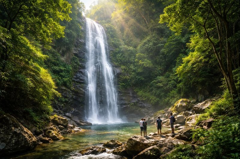Waterfalls Near Tirupati City scenic forest waterfall view