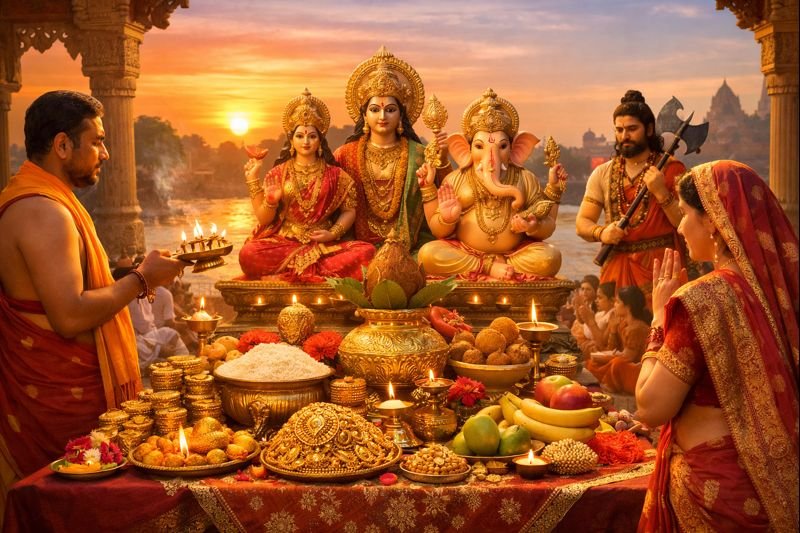 Which God Is Akshaya Tritiya guide explaining deities connected with the festival.