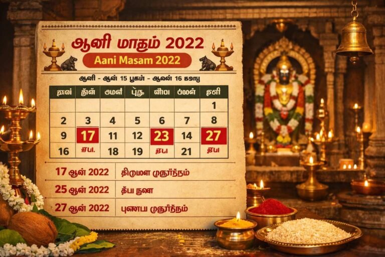 Aani Masam Muhurtham 2022 Dates Essential Guide