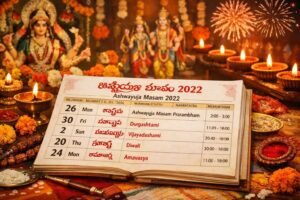 Ashwayuja Masam 2022 Muhurtham detailed Telugu Panchangam