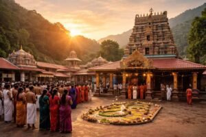 Kukke Subramanya Temple Ashlesha Bali Pooja gathering at sunrise