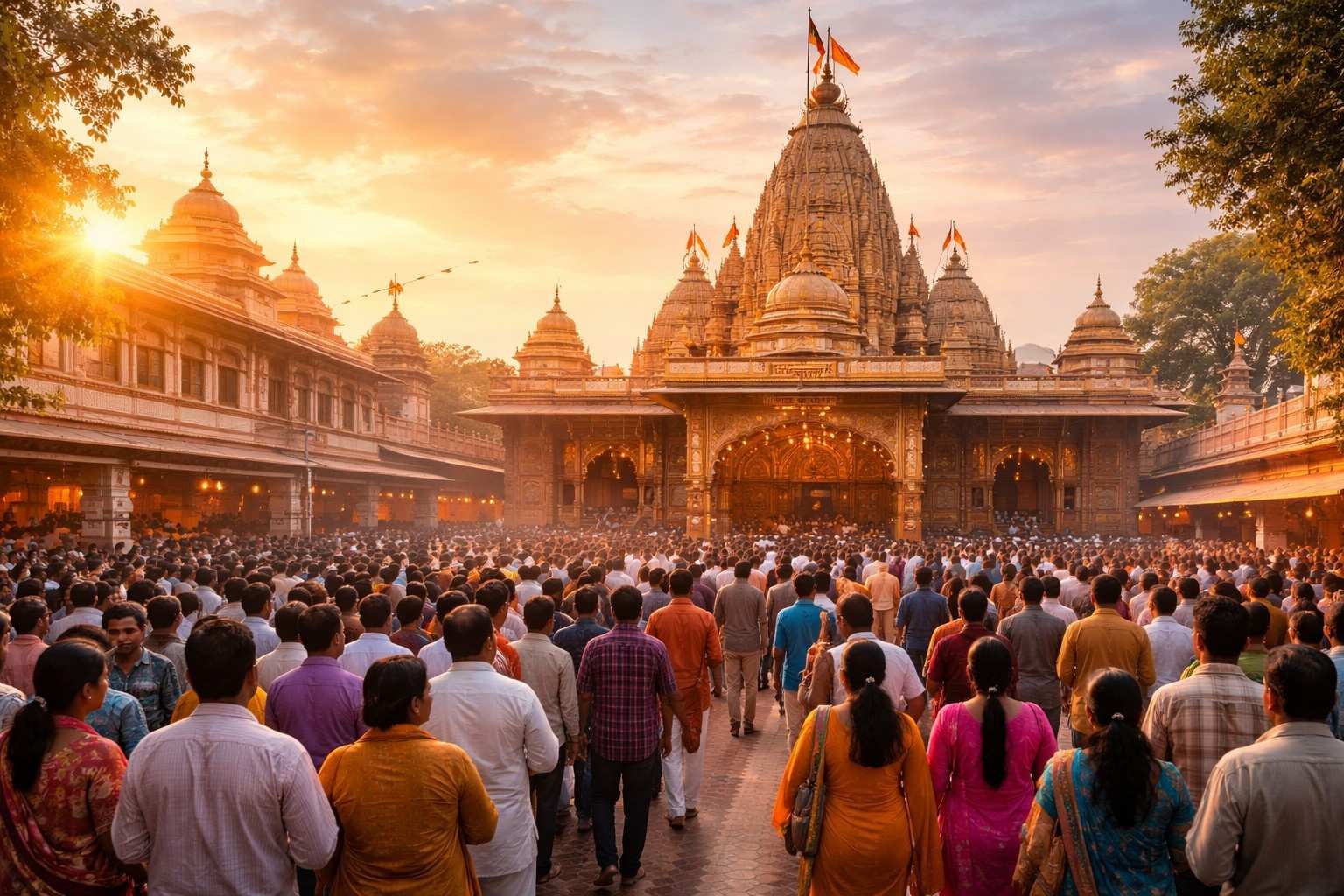 Mahakaleshwar Ujjain Live Darshan at temple gates with crowd