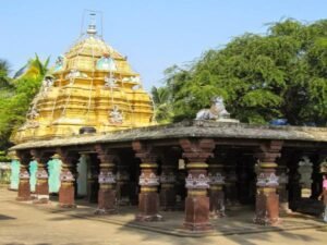 Mukteswara Swamy Temple Online travel guide with temple and river background