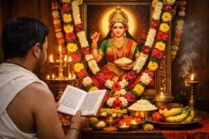 Sri Annapurna Stotram In Telugu Lyrics devotional scene