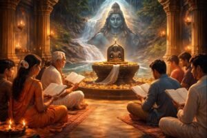 Sri Gangadhara Stotram in Telugu Lyrics devotional chanting scene