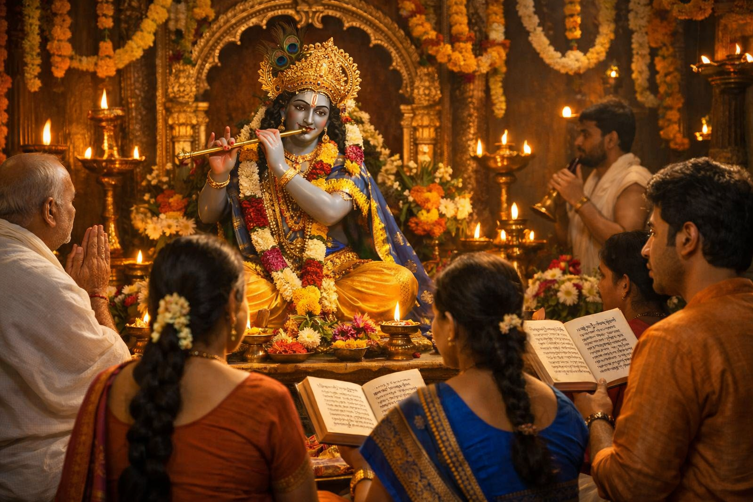 Sri Krishna Stavaraja Telugu devotional hymn scene